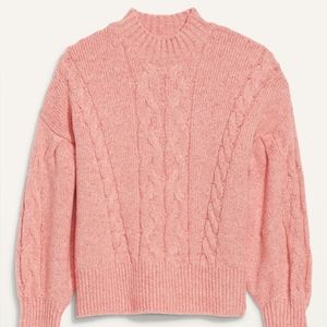 Old Navy Women's mock neck cable-knit sweater Pink
